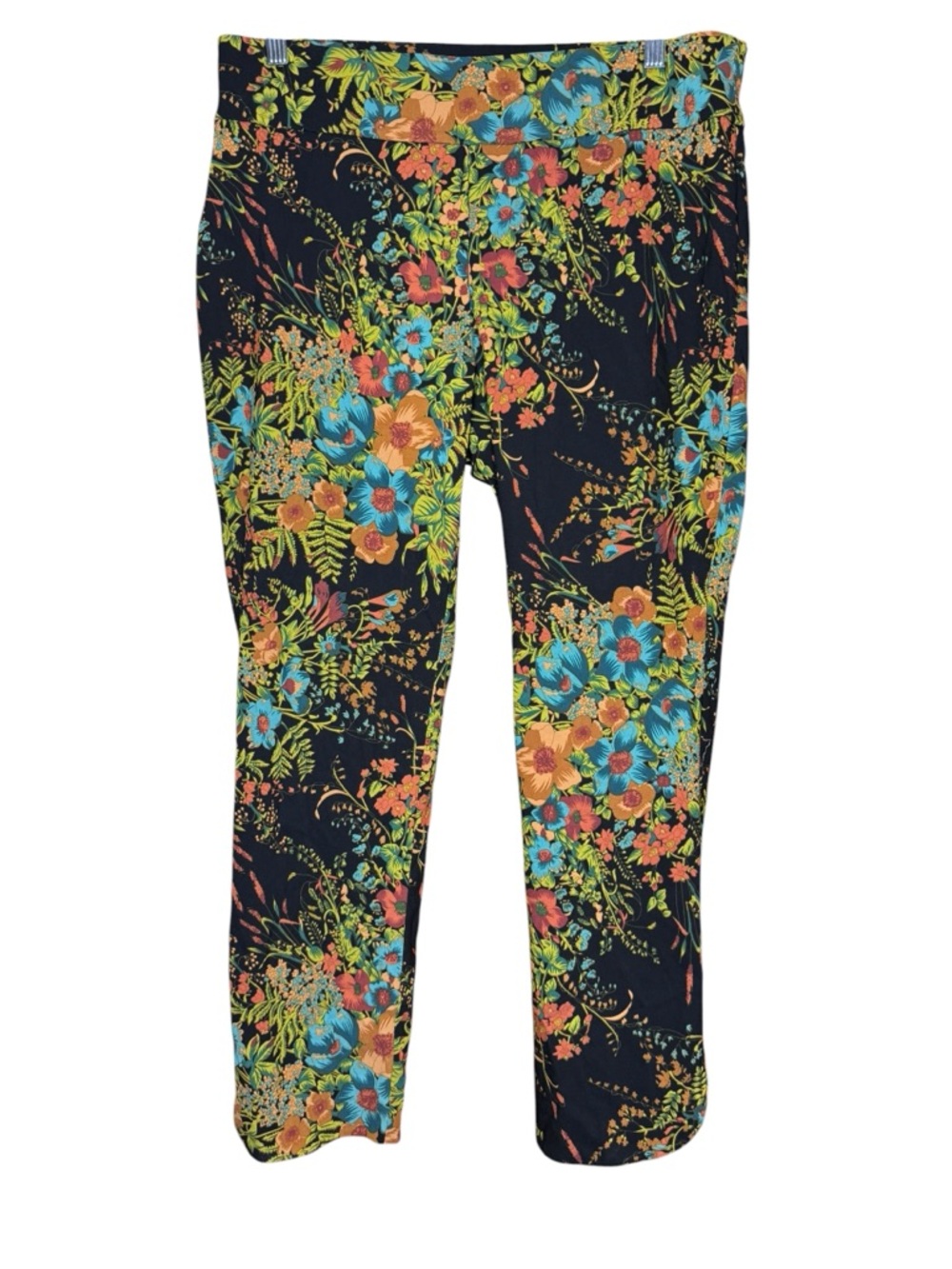 Soft‎ Surroundings In Bloom Floral Slim Ankle Pants Large